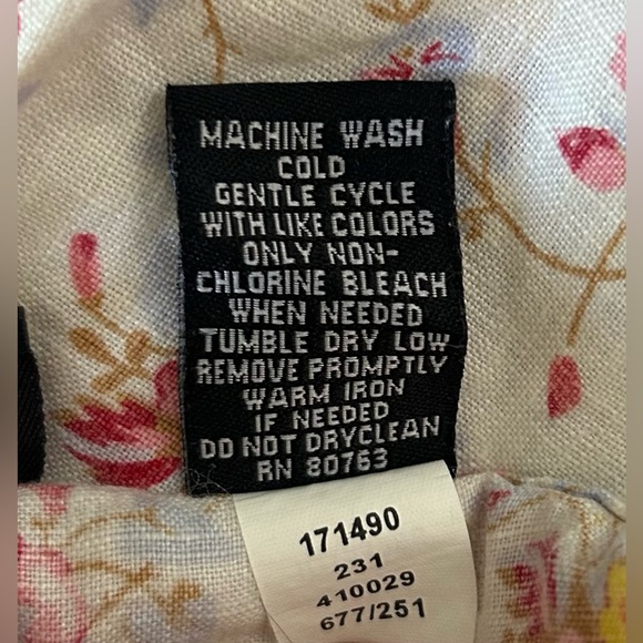 Moda Linen Floral Cargo Pants Size 8 White Pink Natural Y2K Cottagecore Straight - Picture 7 of 7